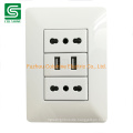 Italian Type Socket Wall Outlet with Dual USB Ports